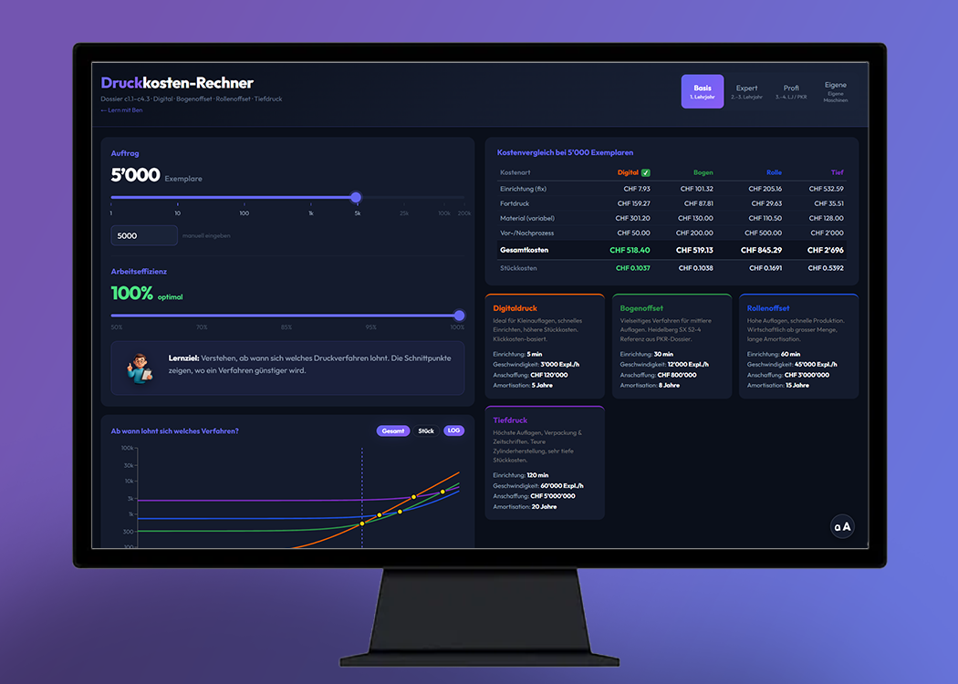 Druckkostenrechner Screenshot